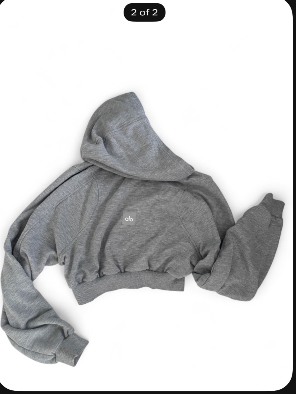 ALO Yoga Gray Cropped Crewneck Hoodie